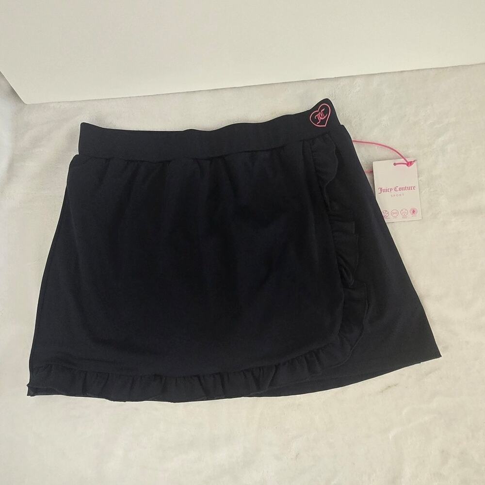 Juicy Couture Sport Ruffle Mini Skort Navy Blue NWT Size L Pockets Pickleball Go